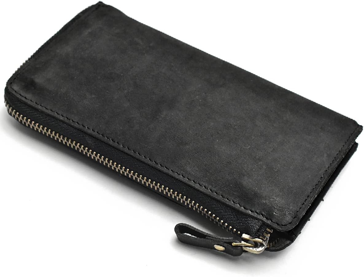 【Hallelujah】TIDY SLIM 小さい 薄い 長財布 ブラック TIDY SLIM 薄い財布 レザー 長財布 Hallelujah